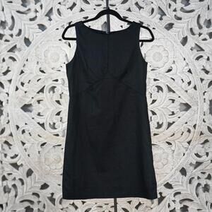 Banana Republic Black Linen Blend Dress XS Sleeveless Knee Length Classic Shift
